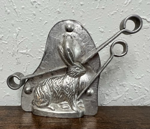 Antique metal easter bunny - antique,
