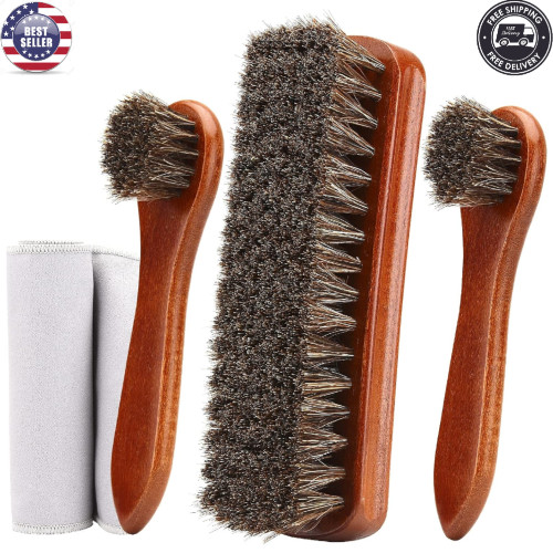 Piece horsehair shoe brush - horsehair,