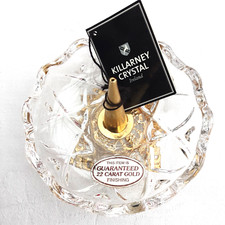 Killarney Crystal Ring Holder 22 carat gold finishing Filigree base Fluted edges