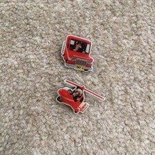  POSTMAN PAT in van and helicopter enamel pin badges