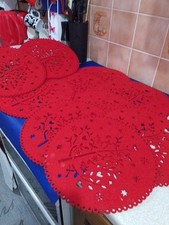 Place Mats x 10. Red Felt. Table Mats. 12" Circle. Great Items
