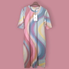 PAUL SMITH Women's Swirl Print Midi Dress - Stretchy- Multi- BNWT-Rrp £195