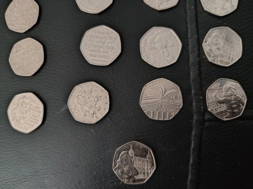 50p coins unique fifty pence - unique,