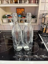 Swing Top Glass Bottles X 2 1 Litre Each Round Shape