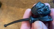 RARE ANTIQUE SMOKING PIPE BLACK AFRICAN MAN HEAD..POSS VULCANISED RUBBER