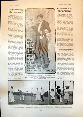 Antique old print golfing - old,
