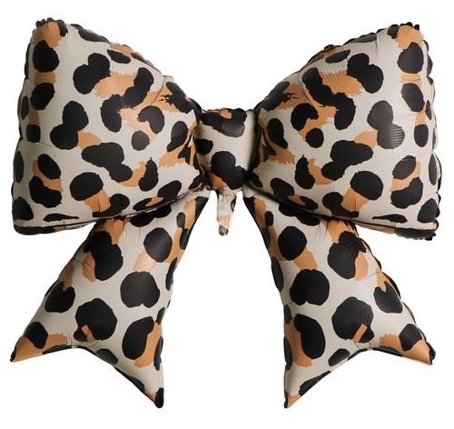 Leopard print bow balloon - leopard,