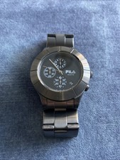 Fila Men's Dark Stainless Steel Watch 38-006 Series Excellent Condition
