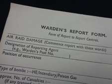 WW2 AIR RAID WARDEN'S REPORT