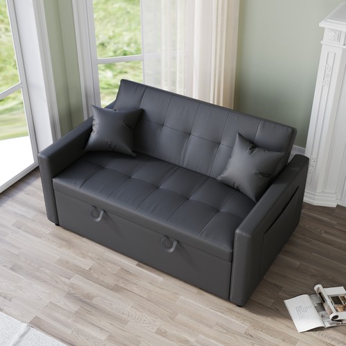 Dark grey seater sofa - dark, bed