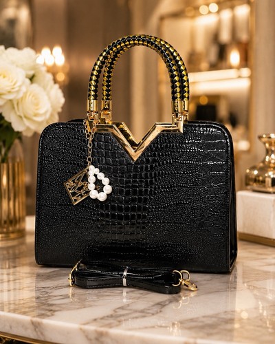 Luxury black croc embossed - luxury,