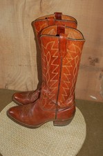 DURANGO WEST Cowboy Boots - Tan Leather - External Length 27.5 cm ? UK size 8