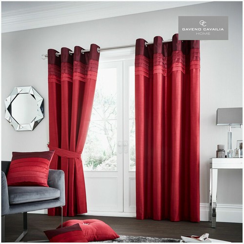 Faux silk eyelet curtains - faux,