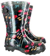 LADIES RAIN WATERPROOF WELLIES WOMENS GARDEN WELLINGTON BOOTS FESTIVAL SIZE 3-8