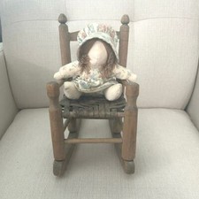 HANDMADE [80-100 years old] Miniature Wooden Rocking Chair for doll or bear