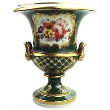 An antique English porcelain Campana Urn Vase finely hand-painted C.early 19thC