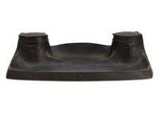 Herman Bergman SCANDINAVIAN ART NOUVEAU BRONZE DESK TIDY / PEN HOLDER