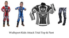 Kids motocross trial kit set top & trousers Wulfsport Attack MX motorbike