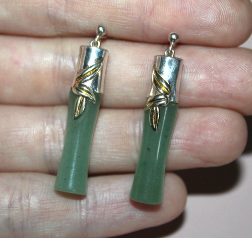Vintage sterling jade - &, bamboo