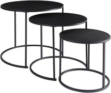 Nest of 3 Black Coffee Tables