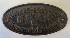 Historic Railway Car Sign WUMAG Görlitz, Cast Iron, 1929, Original