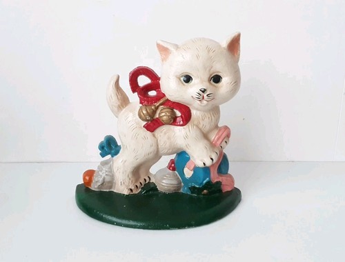 Cast iron doorstop kitten - cast,
