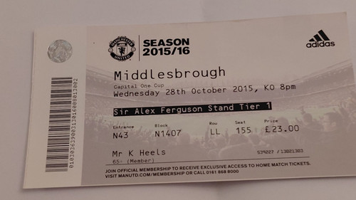Ticket stub manchester united - ticket,