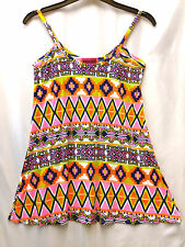 New Ladies Neon Cami Tops Camisoles Vest Flared Swing Strappy Womens Top S/M M/L