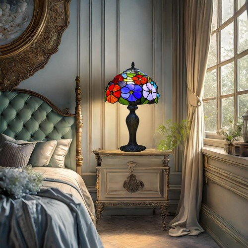Tiffany style flower table - 10",