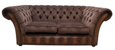 2 Seater Fabric Real Leather