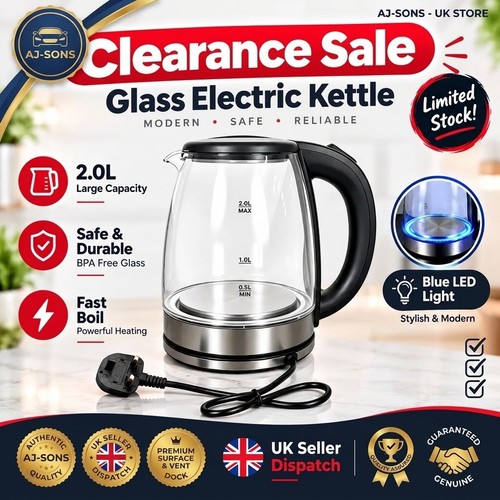 Glass electric kettle fast - 2l,