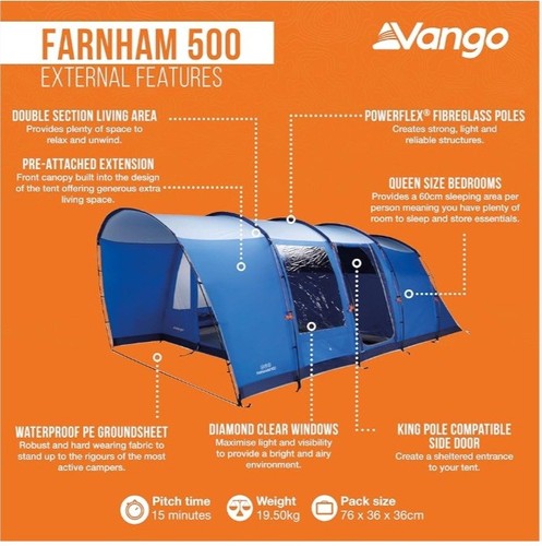 Vango farnham 500 blue - farnham,