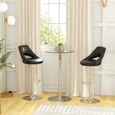 Round Bar Table with Glass Top