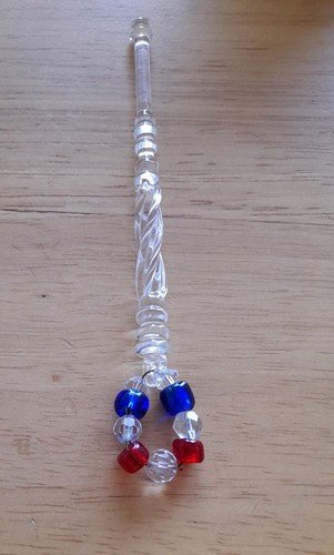 Glass lace bobbin clear with - glass,