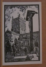 Postcard unposted Glouscestershire, Tewkesbury abbey Print