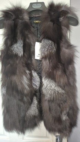 Beautiful real fur brown - , gilet
