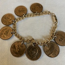 Vintage 8 Coin Bracelet with