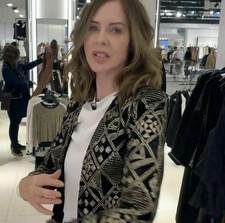 Zara Black Gold Sequin Velvet