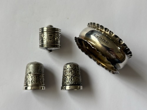 Antique silver thimbles - antique,