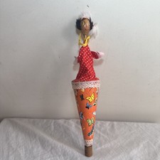 Peek A Boo Pop Up Push Up Clown Puppet Wooden Toy Santa Hat 10” Made In China