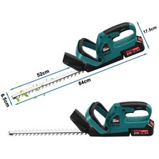 Brushless Cordless Electric Hedge Trimmer 90cm Garden Cutter with 2 Batteries UK