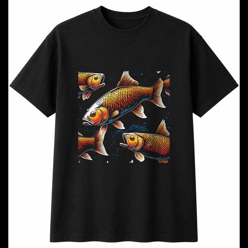 Colourful ghost carp with - ghost,