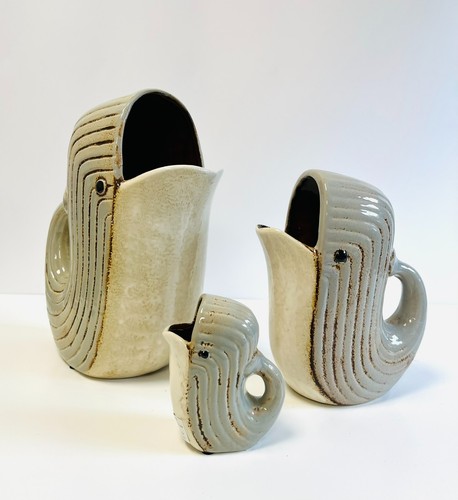 Ceramic whale jug with handle - jug,