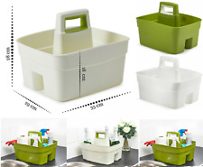 Handy Basket Kitchen Caddy Cutlery Handle Tidy Tray Organiser Cleaning Plastic