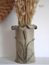 Handcrafted Art Studio Pottery Vase, Rustic Unique Floral Vase, Earthy Colours