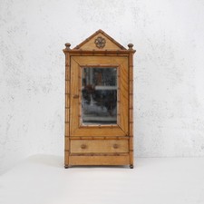 Antique Faux Bamboo Cabinet Mirror Medicine Early 20th century #102942