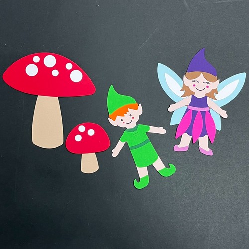 Fairy elf with toadstools - &,