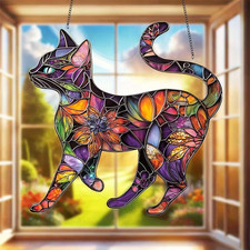 Cat Themed Suncatcher Bohème