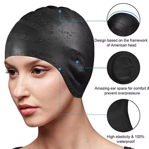 Silicone swimming cap - with, ear