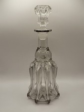 Victorian Bell Shaped Pillar Decanter with Stopper Hand Blown Glass Vintage